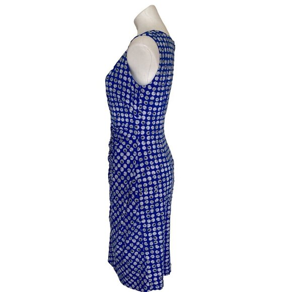 Adrianna Papell Front Twisted Ruched Sheath Dress, Blue Multi Women’s Size 10 - Picture 6 of 10
